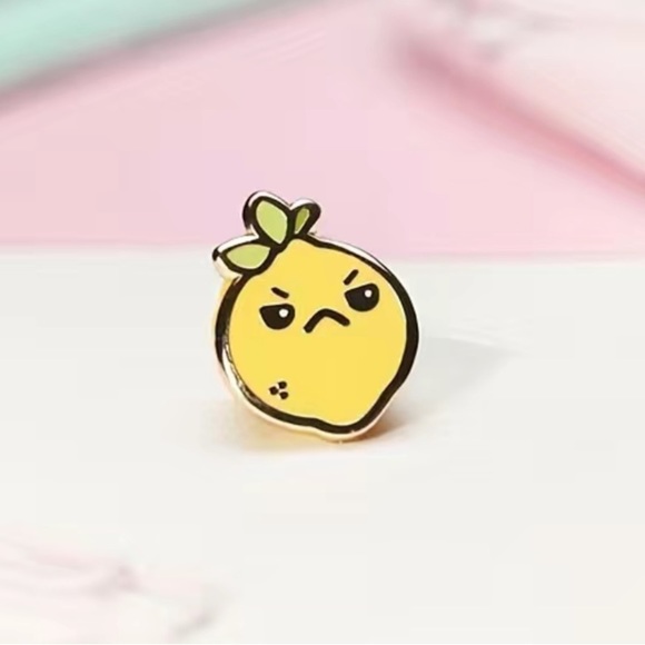 3/$15 Bitter Lemon Funny Enamel Pin Brooch - Picture 1 of 6